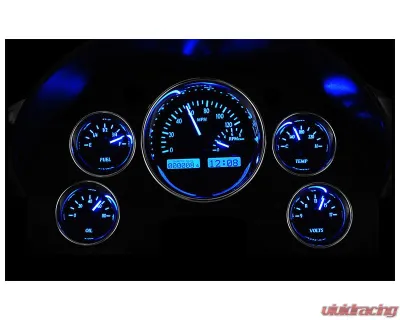 Dakota Digital Black Alloy MHX System for 1956 Ford Custom Build, Metric Fitment - MHX-56F-K-B