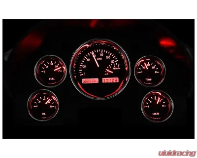 Dakota Digital Black Alloy MHX System for 1956 Ford Custom Build, MHX-56F-K-R - MHX-56F-K-R