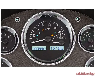 Dakota Digital Black Alloy MHX System for 1956 Ford Custom Build, Metric Fitment - MHX-56F-K-W