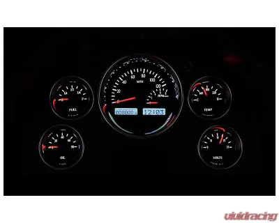 Dakota Digital Black Alloy MHX System for 1956 Ford Custom Build, Metric Fitment - MHX-56F-K-W