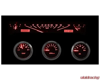 Dakota Digital Black Alloy MHX System for Chevrolet 1961-1962, Custom Build, Metric - MHX-61C-IMP-K-R