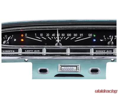 Dakota Digital Black Alloy MHX System for 1961 Ford/Mercury Custom Build, Metric - MHX-61F-GAL-K-B