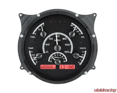 Dakota Digital Black Alloy MHX System for Ford 1961-1966, Custom Build, Metric Fitment - MHX-61F-PU-K-R