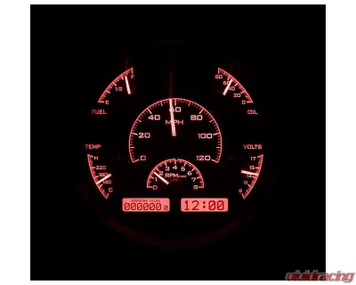 Dakota Digital Black Alloy MHX System for Ford 1961-1966, Custom Build, Metric Fitment - MHX-61F-PU-K-R