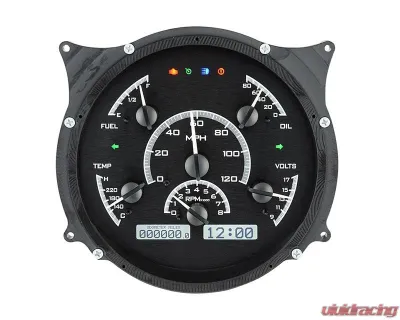 Dakota Digital Black Alloy MHX System for Ford 1961-1966, Custom Build, Metric Fitment - MHX-61F-PU-K-W