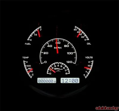 Dakota Digital Black Alloy MHX System for Ford 1961-1966, Custom Build, Metric Fitment - MHX-61F-PU-K-W