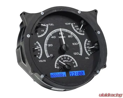 Dakota Digital Black Alloy MHX System for 1966-1967 Ford Bronco, Custom Build, Metric - MHX-66F-BRO-K-B