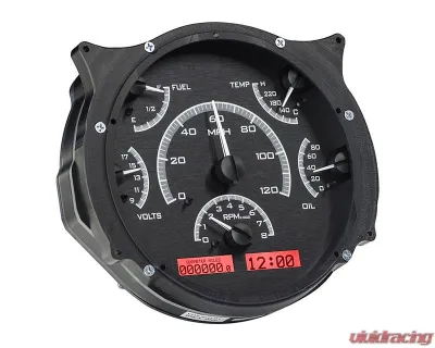 Dakota Digital Black Alloy MHX System for 1966-1967 Ford Bronco, Custom Build, Metric - MHX-66F-BRO-K-R