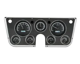 Dakota Digital Black Alloy MHX System Metric Custom Build with Analog Clock for Chevrolet 1967-1972