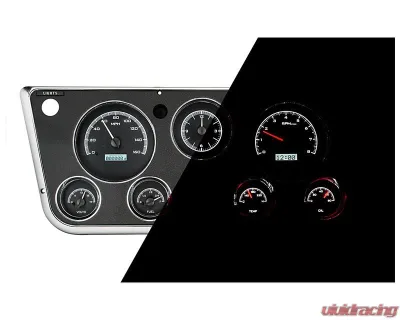Dakota Digital Black Alloy MHX System Metric Custom Build with Analog Clock for Chevrolet 1967-1972 - MHX-67C-PA-K-W