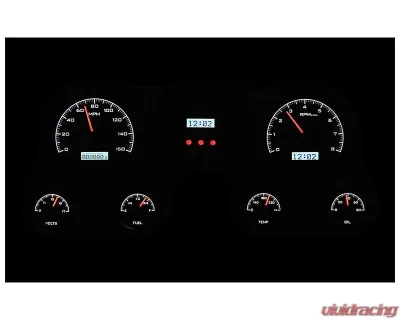 Dakota Digital Black Alloy MHX System for Chevrolet 1967-1972, Custom Build, Metric - MHX-67C-PU-K-W