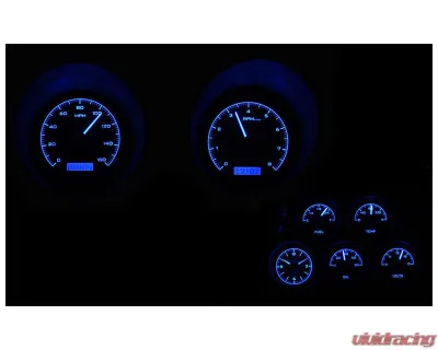 Dakota Digital Black Alloy MHX System Metric Custom Build with Analog Clock for Chevrolet 1968-1977 - MHX-68C-VTA-K-B