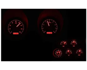 Dakota Digital Black Alloy MHX System for Chevrolet 1968-1977 with Analog Clock