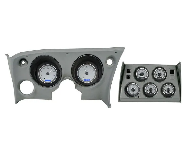 Dakota Digital Silver Alloy MHX System Metric Custom Build w/ Analog Clock Chevrolet 1968-1977 - MHX-68C-VTA-S-B