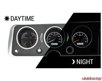 Dakota Digital MHX System 11.070"x5.379" Black Alloy Custom Build for Metric Vehicles - MHX-68P-GTO-K-W