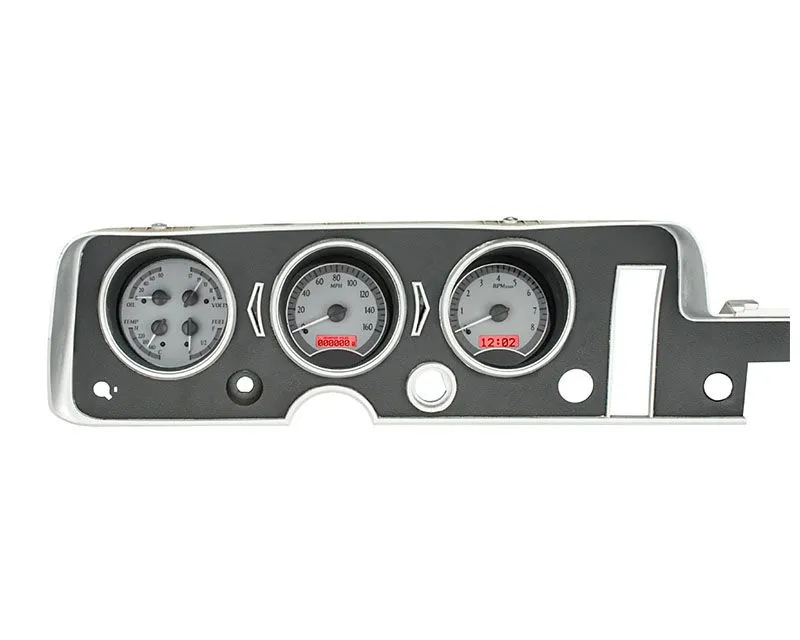 Dakota Digital 11.070"x5.379" Silver Alloy MHX System Metric Custom Build - MHX-68P-GTO-S-R