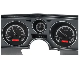 Dakota Digital Black Alloy MHX System Metric Custom Build with Analog Clock for 1969 Chevrolet Chevelle | El Camino