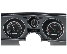 Dakota Digital Black Alloy MHX System for 1969 Chevrolet Chevelle | El Camino with Analog Clock