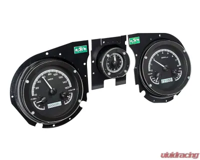 Dakota Digital Black Alloy MHX System for 1969 Chevrolet Chevelle | El Camino with Analog Clock - MHX-69C-CVA-K-W