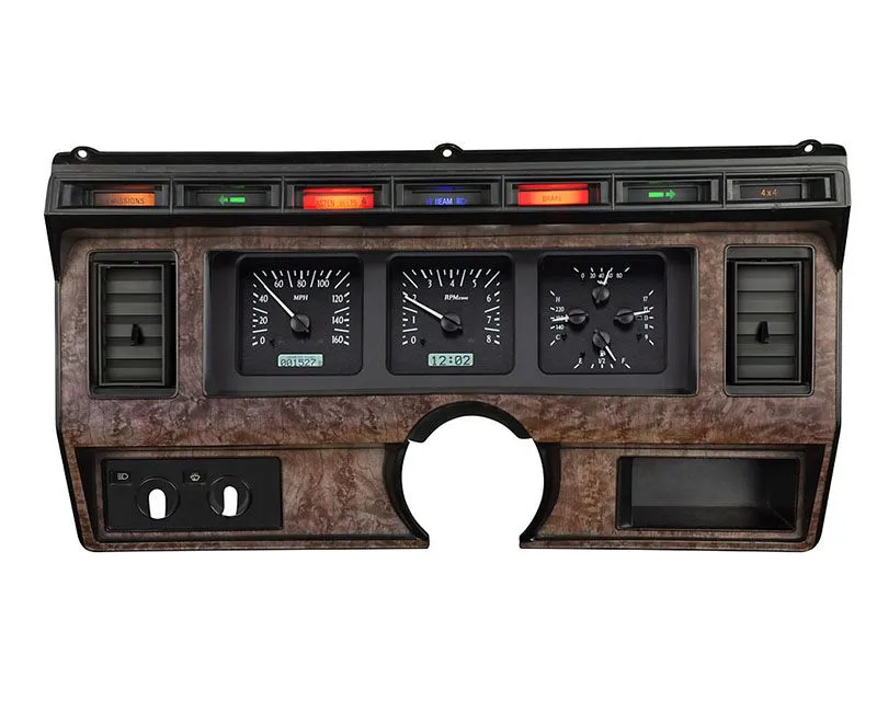 Dakota Digital Black Alloy MHX System Metric Custom Build Ford 1980-1986 - MHX-80F-PU-K-W