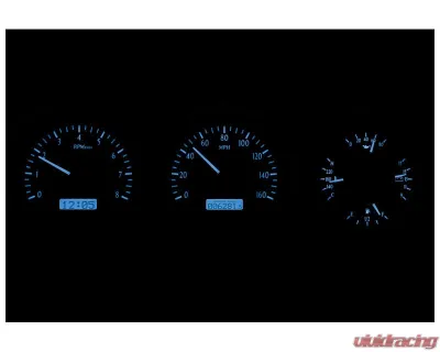 Dakota Digital 3 Gauge Black Alloy MHX System for Custom Metric Builds MHX-81D-PU-K-B - MHX-81D-PU-K-B