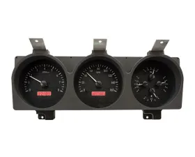 Dakota Digital 3 Gauge Black Alloy MHX System for Custom Builds, Metric Fitment MHX-81D-PU-K-R