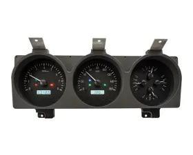 Dakota Digital 3 Gauge Black Alloy MHX System Alloy Metric Custom Build MHX-81D-PU-K-W