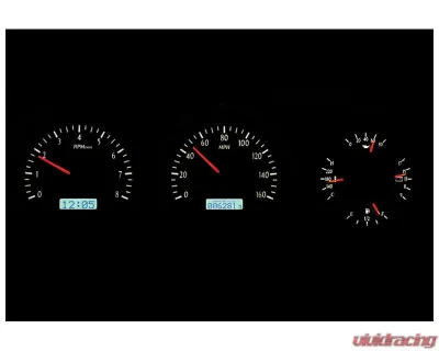 Dakota Digital 3 Gauge Black Alloy MHX System Alloy Metric Custom Build MHX-81D-PU-K-W - MHX-81D-PU-K-W