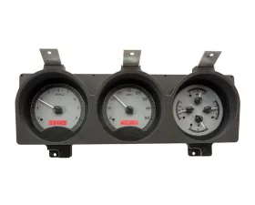 Dakota Digital 3 Gauge Silver Alloy MHX System for Custom Builds, Alloy Metric, MHX-81D-PU-S-R