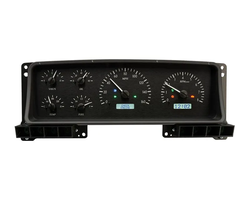 Dakota Digital Black Alloy MHX System Metric Custom Build Ford 1987-1991 - MHX-87F-PU-K-W