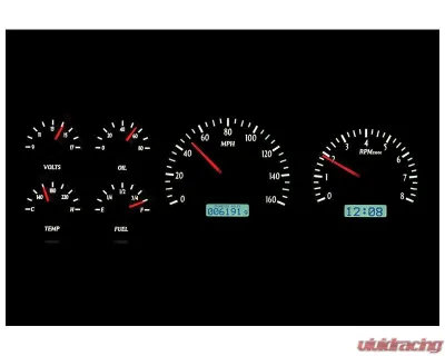 Dakota Digital Black Alloy MHX System for Ford 1987-1991, Custom Build, Metric Fitment - MHX-87F-PU-K-W