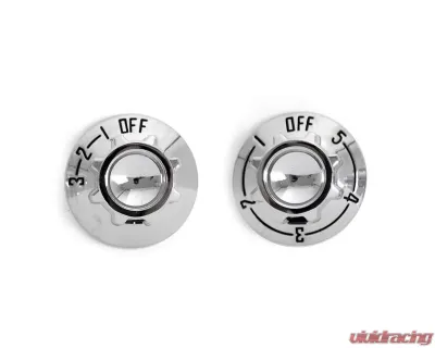 ACP Air Conditioner Fan and Temperature Knob Set for Ford Falcon 1964-1965, Mustang 1965-1966, Chrome - FM-ACB03