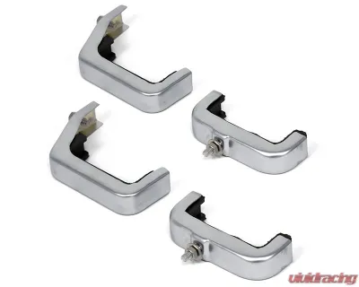ACP Satin Chrome Radiator Bracket Set for 1966-1977 Ford Bronco V8, 3.25" Thick Tanks - FB-ER301A