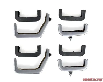 ACP Satin Chrome Radiator Bracket Set for 1966-1977 Ford Bronco V8, 3.25" Thick Tanks - FB-ER301A