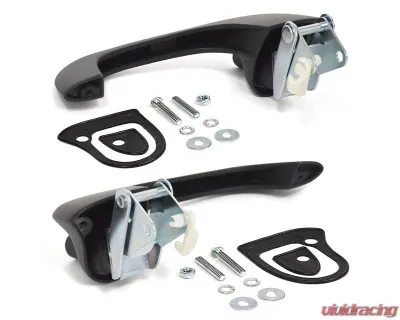 ACP Black Metal Outside Door Handle Assembly Pair for Ford Maverick 1970-1977, Mustang 1967-1968 - FM-BD022B