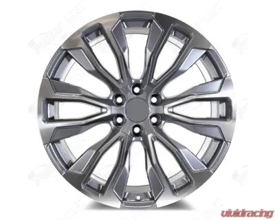 FSW Denali F205 Wheel?22x9 6x139.7 28mm Machined Face | Gunmetal Outline - F205229077+28