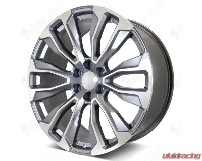 FSW Denali F205 Wheel?22x9 6x139.7 28mm Machined Face | Gunmetal Outline - F205229077+28