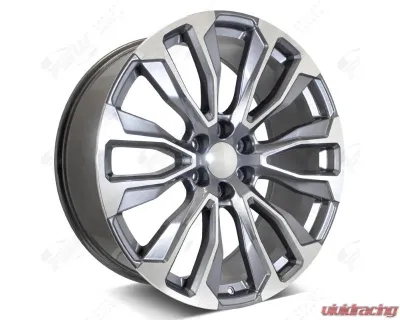 FSW Denali F205 Wheel?22x9 6x139.7 28mm Machined Face | Gunmetal Outline - F205229077+28