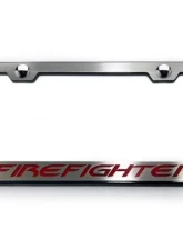 American Car Craft Red Lettering Firefighter License Plate Frame                                     - ACC-172072 - Image 3