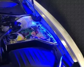 American Car Craft 2Pc Blue LED Carbon Fiber Fender Caps Dodge Charger 2015-2021