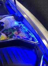 American Car Craft 2Pc Blue LED Stainless Steel Brushed Fender Caps Dodge Charger 2015-2021                                     - ACC-153122-BLUL - Image 3