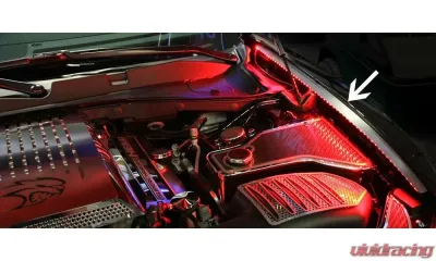 American Car Craft 2Pc Blue LED Stainless Steel Brushed Fender Caps Dodge Charger 2015-2021 - ACC-153122-BLUL