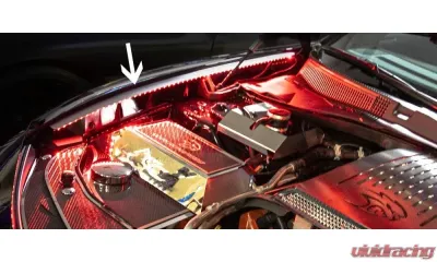 American Car Craft 2Pc Blue LED Stainless Steel Brushed Fender Caps Dodge Charger 2015-2021 - ACC-153122-BLUL