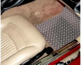 American Car Craft 2Pc Polished Aluminum Diamond Plate Floor Mats Chevrolet Corvette C5 | Z06 1999-2004