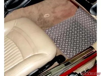 American Car Craft 2Pc Polished Aluminum Diamond Plate Floor Mats Chevrolet Corvette C5 | Z06 1999-2004 - ACC-031001