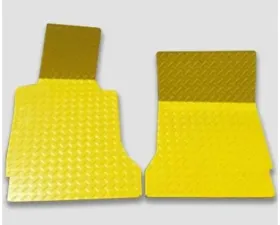 American Car Craft 2Pc Yellow Diamond Plate Aluminum Floor Mats Chevrolet Corvette C5 | Z06 1999-2004
