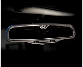 American Car Craft Brushed Stainless Rear View Mirror Trim w/Crossed Flag Chevrolet Corvette C5 | Z06 1997-2004