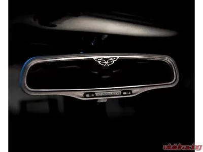 American Car Craft Brushed Stainless Rear View Mirror Trim w/Crossed Flag Chevrolet Corvette C5 | Z06 1997-2004 - ACC-031008