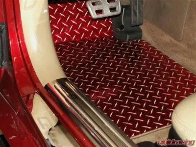 American Car Craft 2Pc Red Diamond Plate Aluminum Floor Mats Chevrolet Corvette C5 | Z06 1999-2004 - ACC-031002-00