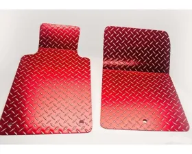 American Car Craft 2Pc Red Diamond Plate Aluminum Floor Mats Chevrolet Corvette C5 | Z06 1999-2004